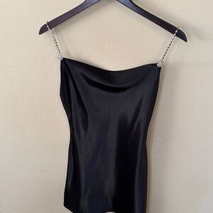 Elegant Black Satin Women's Top
